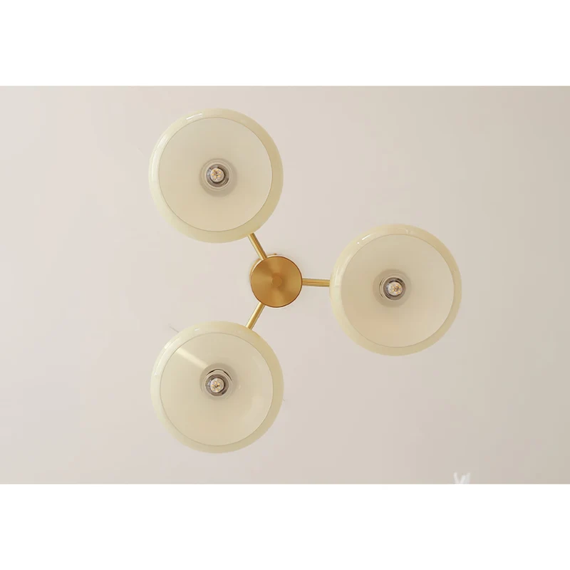 Ovale Design Kroonluchter Met Glazen Kappen En Messing Details Voor Woonkamer En Eetkamer | Sansoti