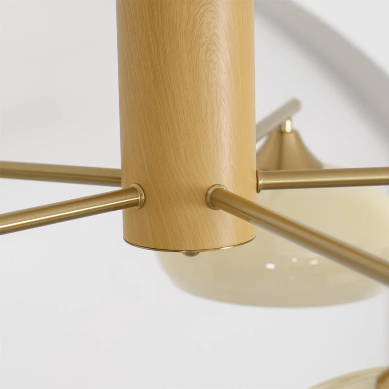 Ovale Design Kroonluchter Met Glazen Kappen En Messing Details Voor Woonkamer En Eetkamer | Sansoti