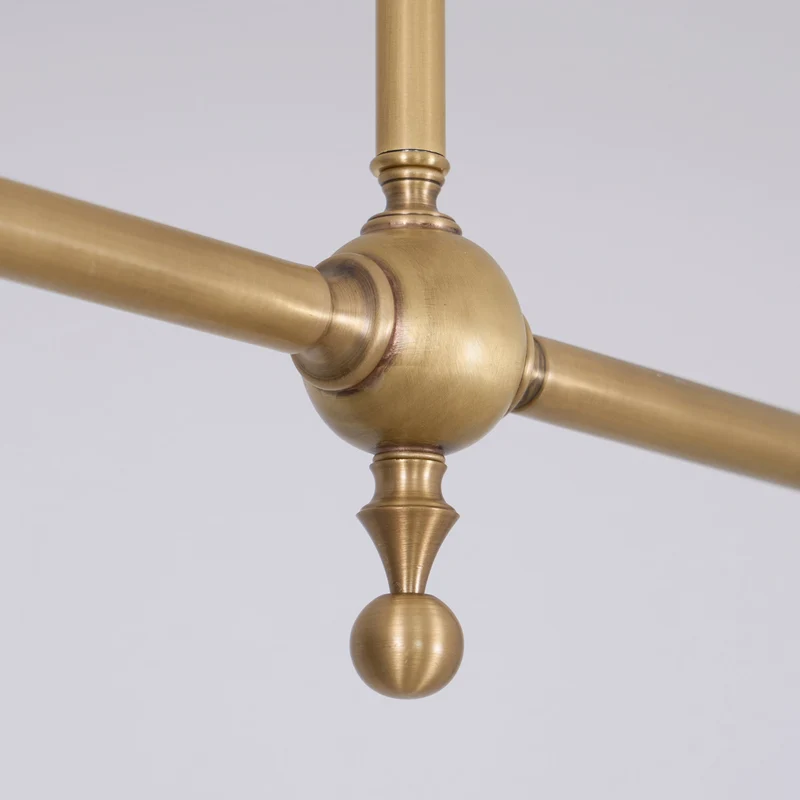 Luxe Design Hanglamp Met Witte Glazen Kappen Voor Eettafel En Keukeneiland In Messing Afwerking | Sansoti