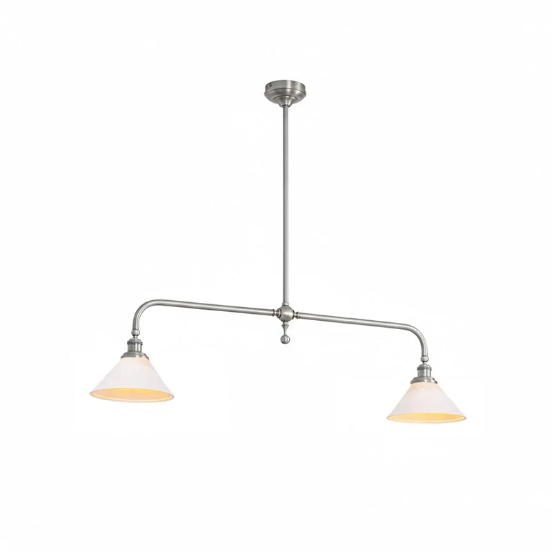 Luxe Design Hanglamp Met Witte Glazen Kappen Voor Eettafel En Keukeneiland In Messing Afwerking | Sansoti