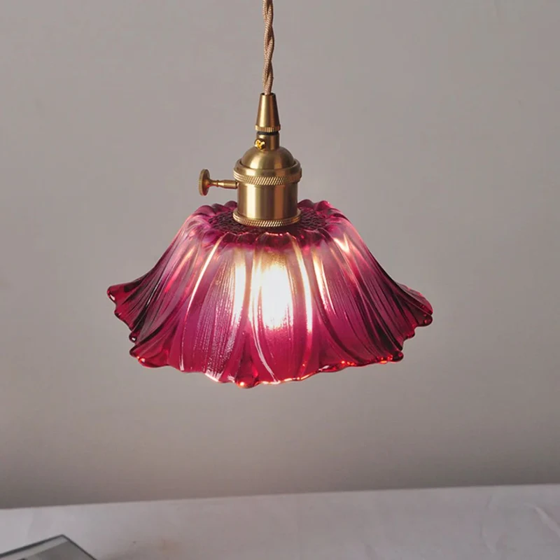 Sansoti | Cullivan Bloemvormige Hanglamp – Glazen Hanglamp met Gouden Fitting voor Woonkamer & Eetkamer