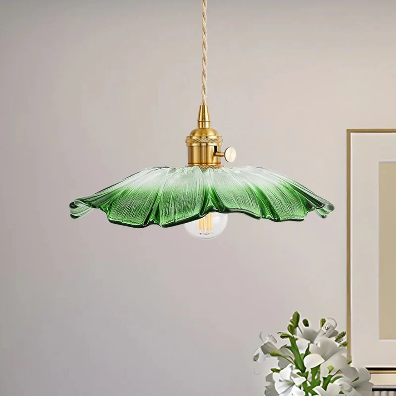 Sansoti | Cullivan Bloemvormige Hanglamp – Glazen Hanglamp met Gouden Fitting voor Woonkamer & Eetkamer
