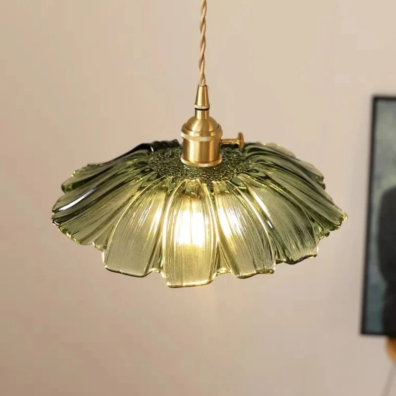 Sansoti | Cullivan Bloemvormige Hanglamp – Glazen Hanglamp met Gouden Fitting voor Woonkamer & Eetkamer
