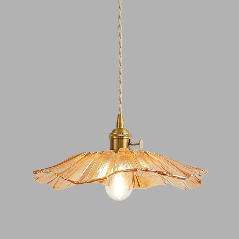 Sansoti | Cullivan Bloemvormige Hanglamp – Glazen Hanglamp met Gouden Fitting voor Woonkamer & Eetkamer