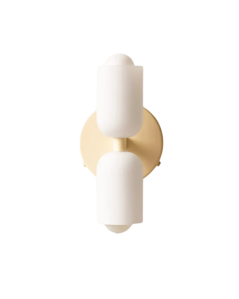 Sansoti | Wandlamp met Dubbele Glazen Kappen voor Slaapkamer en Woonkamer – E27 Wandverlichting