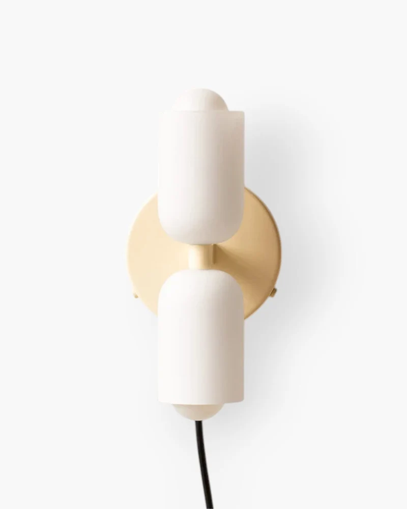Sansoti | Wandlamp met Dubbele Glazen Kappen voor Slaapkamer en Woonkamer – E27 Wandverlichting
