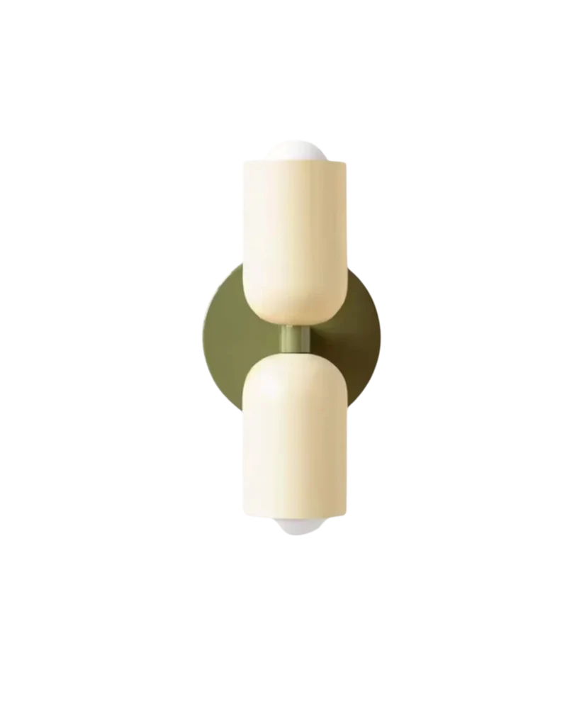 Sansoti | Wandlamp met Dubbele Glazen Kappen voor Slaapkamer en Woonkamer – E27 Wandverlichting