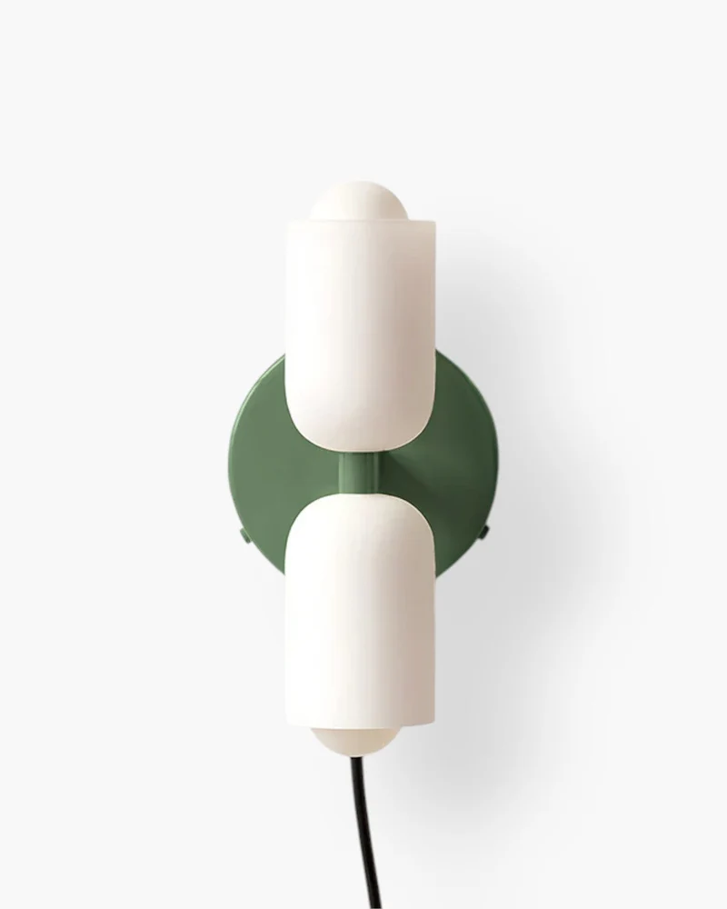 Sansoti | Wandlamp met Dubbele Glazen Kappen voor Slaapkamer en Woonkamer – E27 Wandverlichting