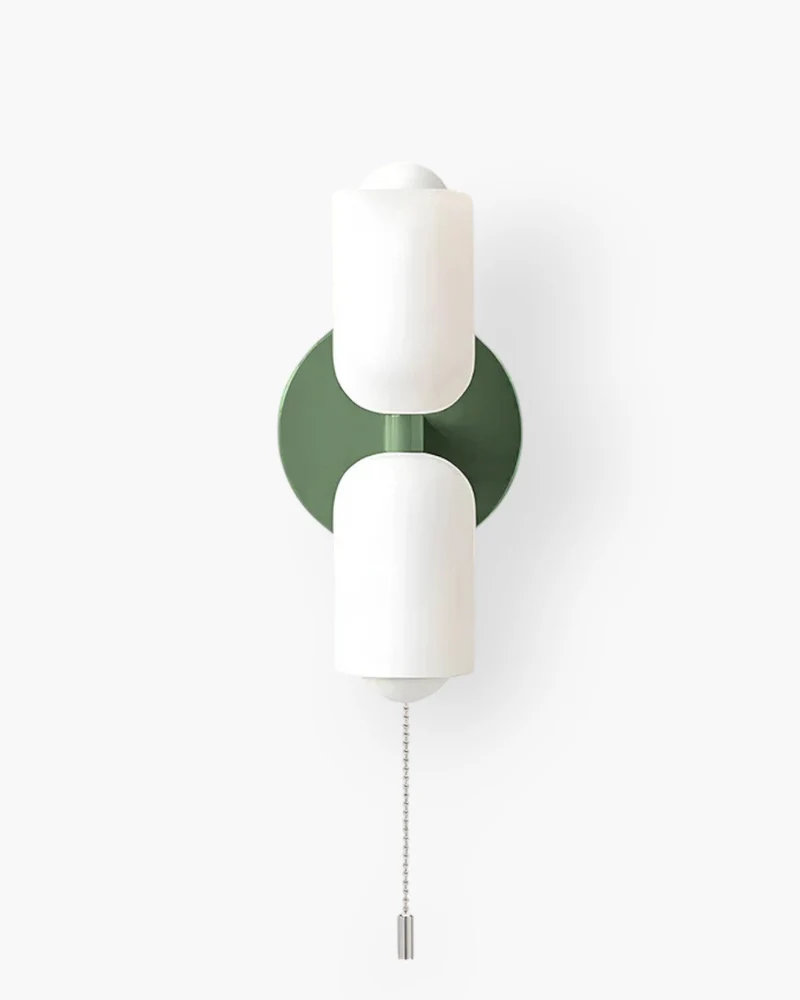 Sansoti | Wandlamp met Dubbele Glazen Kappen voor Slaapkamer en Woonkamer – E27 Wandverlichting
