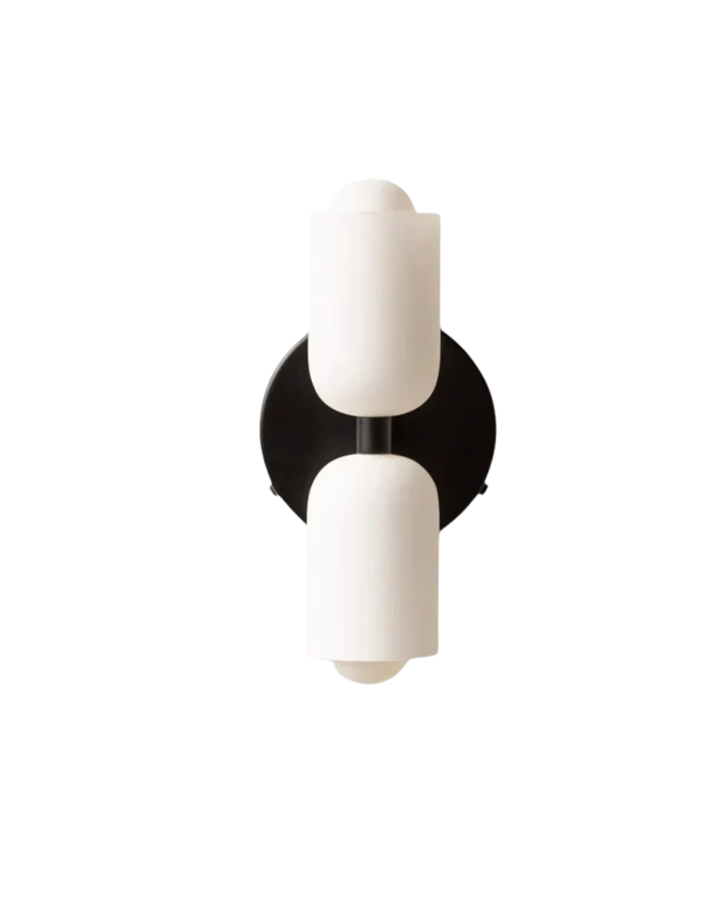 Sansoti | Wandlamp met Dubbele Glazen Kappen voor Slaapkamer en Woonkamer – E27 Wandverlichting