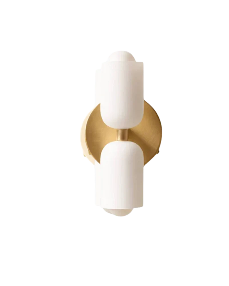 Sansoti | Wandlamp met Dubbele Glazen Kappen voor Slaapkamer en Woonkamer – E27 Wandverlichting