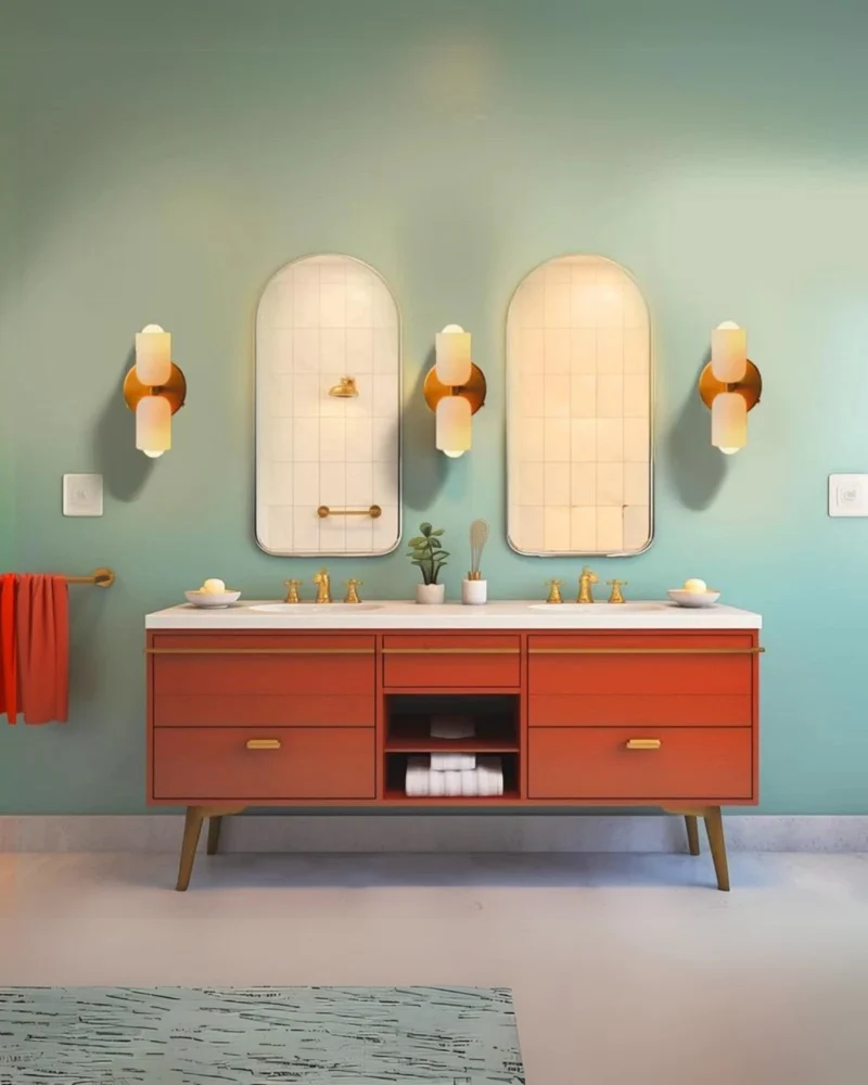 Sansoti | Wandlamp met Dubbele Glazen Kappen voor Slaapkamer en Woonkamer – E27 Wandverlichting