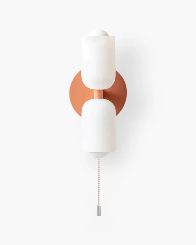 Sansoti | Wandlamp met Dubbele Glazen Kappen voor Slaapkamer en Woonkamer – E27 Wandverlichting
