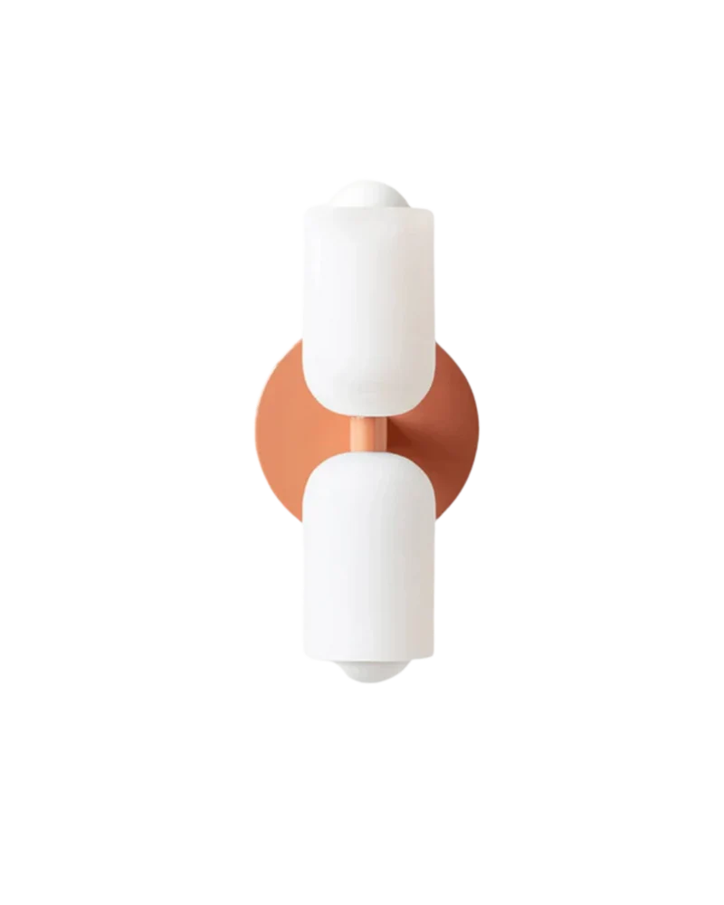 Sansoti | Wandlamp met Dubbele Glazen Kappen voor Slaapkamer en Woonkamer – E27 Wandverlichting