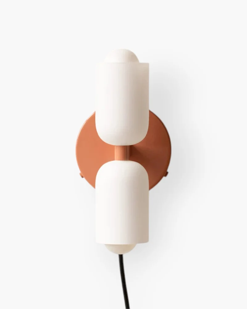 Sansoti | Wandlamp met Dubbele Glazen Kappen voor Slaapkamer en Woonkamer – E27 Wandverlichting