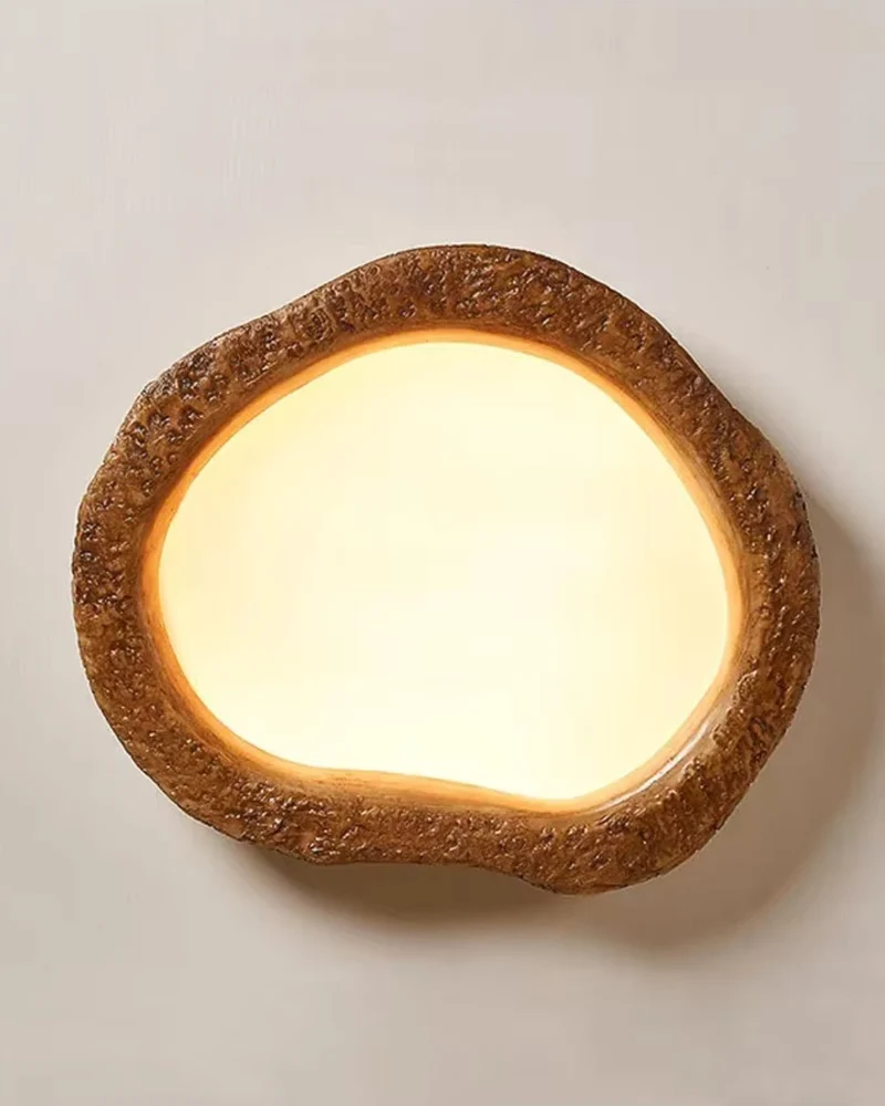 Sansoti | Ronde Plafondlamp Houtlook voor Slaapkamer en Woonkamer – Moderne LED Verlichting