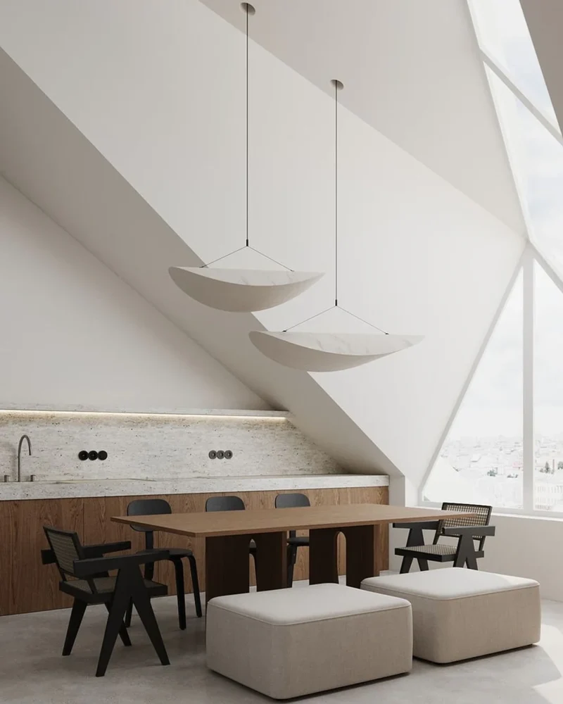 Sansoti - Japandi Hanglamp Wit voor Slaapkamer en Woonkamer – Moderne Sfeerverlichting E27