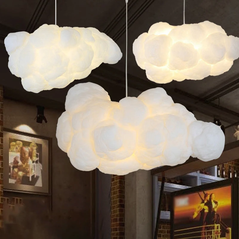 Sansoti | Wolk Hanglamp Wit voor Slaapkamer – Zachte Sfeerverlichting met E27 Fitting