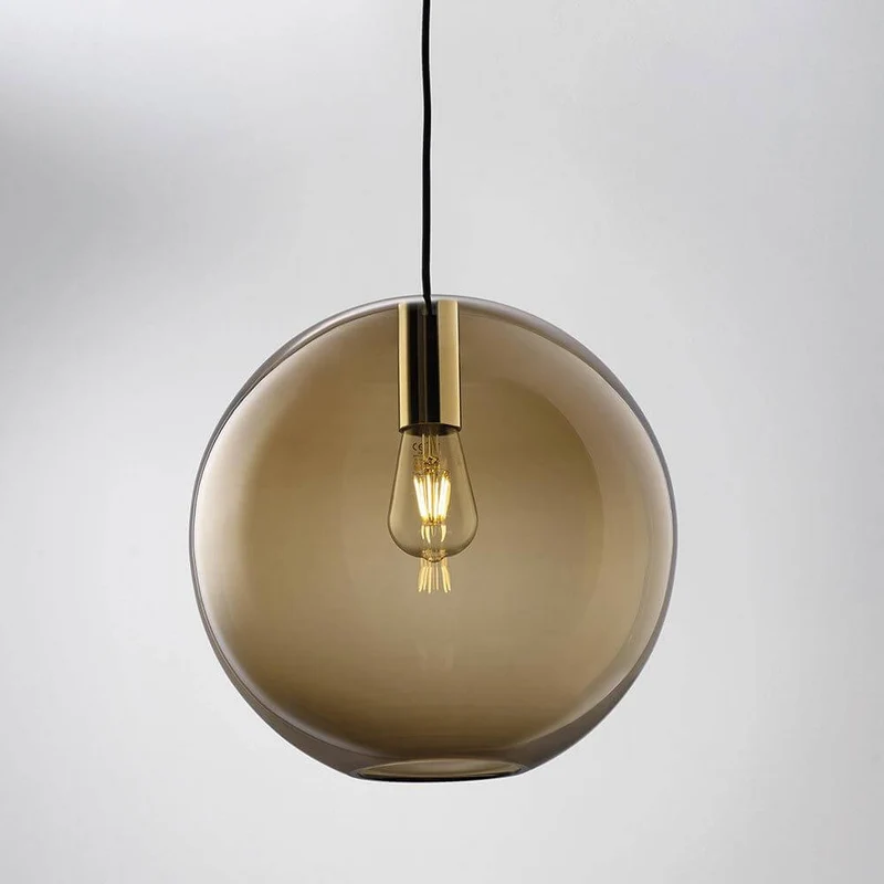 Loon mundgeblasener Glasschirm Ø 35cm Braun