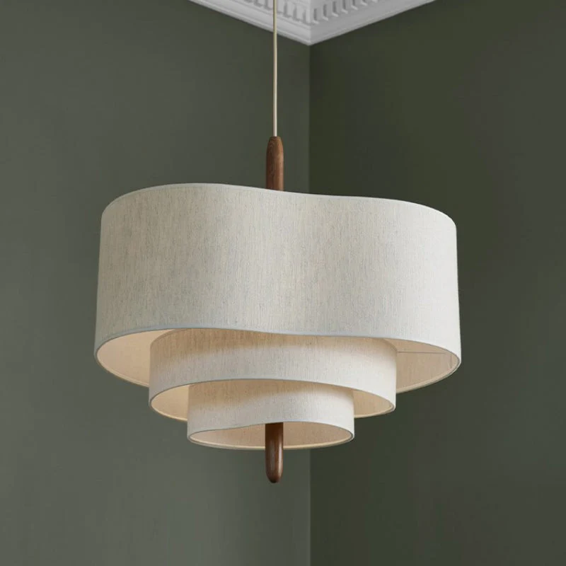 Stoffen Hanglamp voor Woonkamer & Eettafel | Design Plafondlamp in Japandi Stijl