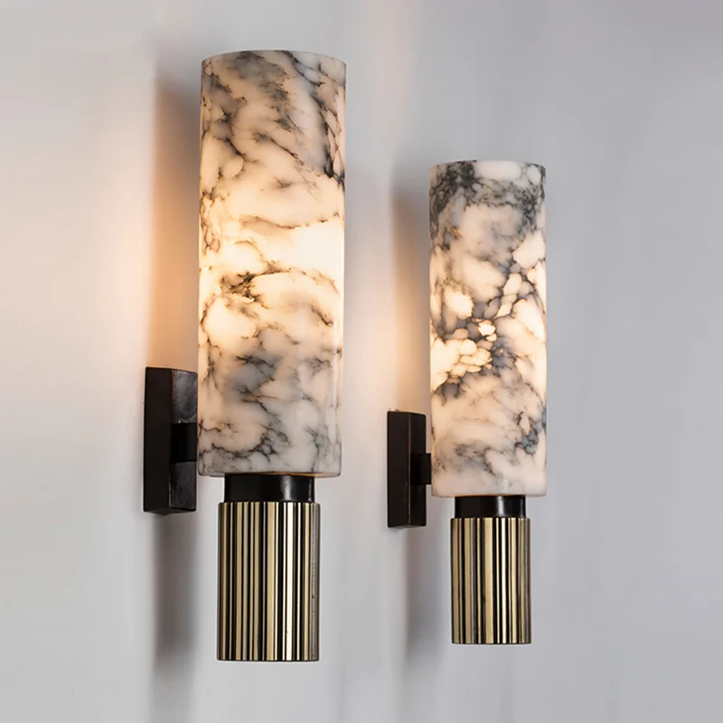 Marmeren Wandlamp | Luxe LED Wandverlichting van Natuursteen – Warm of Koel Wit