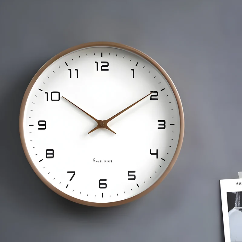 Moderne ronde houten wandklok met stilzwijgend uurwerk voor woonkamer, keuken en slaapkamer | Sansoti