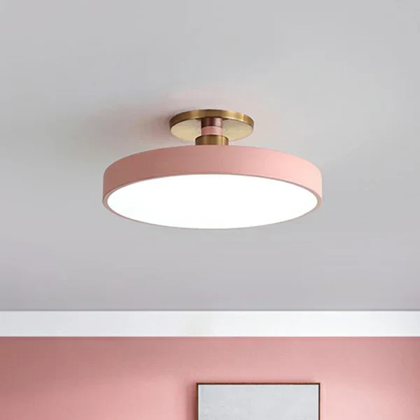 Ronde nordische plafondlamp met geïntegreerde led en zacht diffuus licht voor moderne interieurs | Sansoti