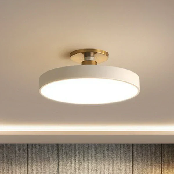 Ronde nordische plafondlamp met geïntegreerde led en zacht diffuus licht voor moderne interieurs | Sansoti