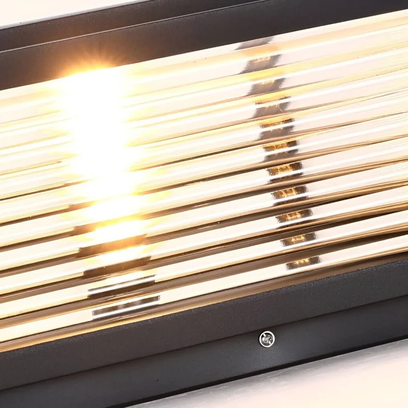 Vierkante Buiten Sokkel Lamp Met Geribbeld Glas En Aluminium Behuizing Voor Tuinpad En Oprit | Sansoti