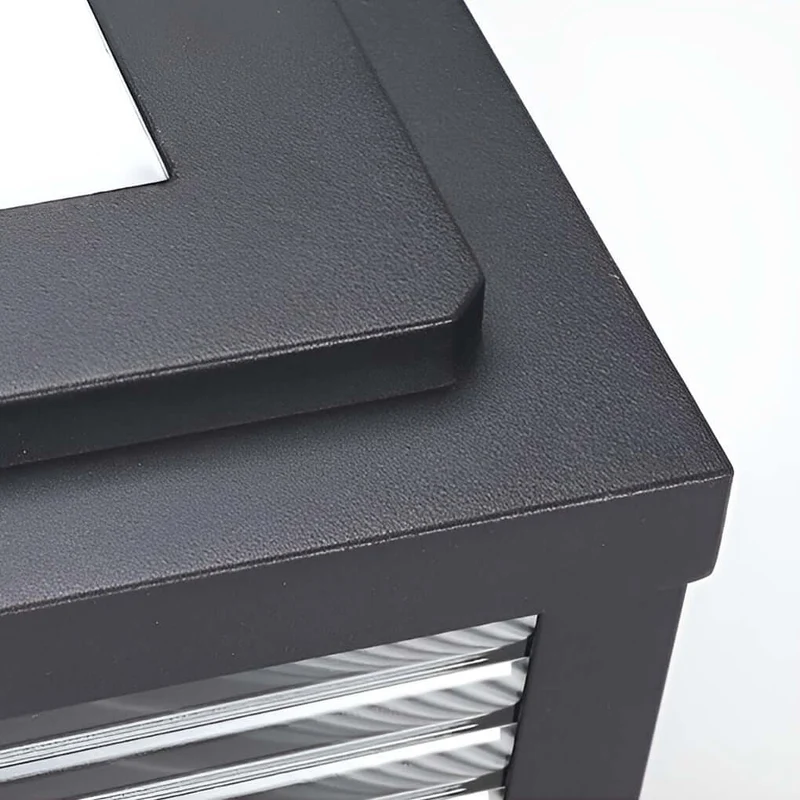 Vierkante Buiten Sokkel Lamp Met Geribbeld Glas En Aluminium Behuizing Voor Tuinpad En Oprit | Sansoti