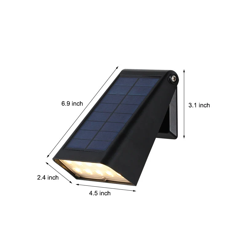Solar Downlight Wandlamp Voor Buiten Met Verstelbaar Zonnepaneel En IP65 | Sansoti