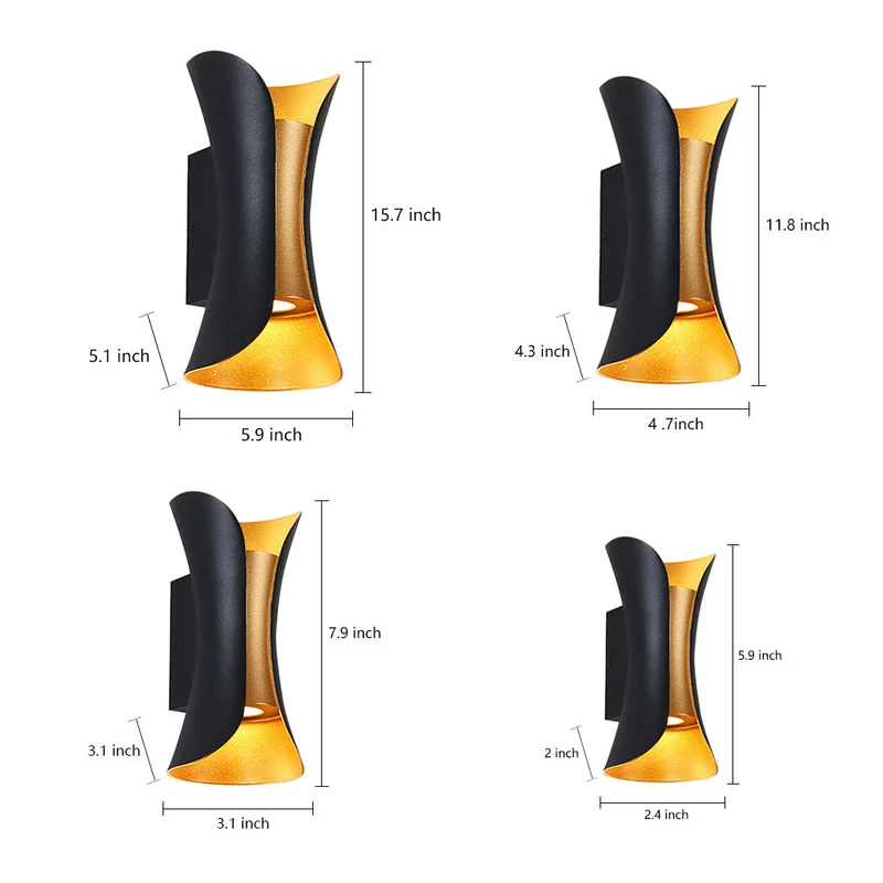Moderne Up Down Buiten Wandlamp Met IP54 Bescherming En Aluminium Behuizing | Sansoti