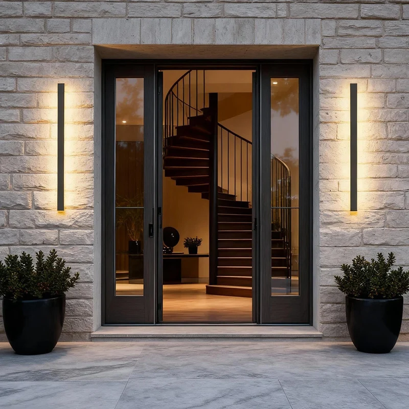 Moderne Waterdichte Lineaire Buiten Wandlamp Met LED En IP65 Bescherming | Sansoti