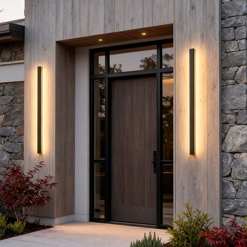 Moderne Waterdichte Lineaire Buiten Wandlamp Met LED En IP65 Bescherming | Sansoti