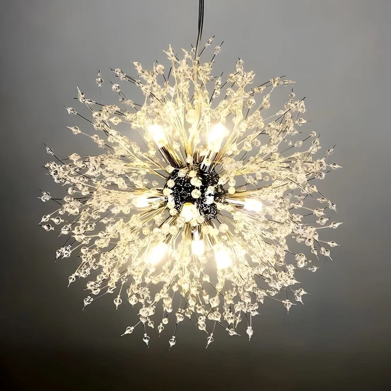 Moderne Kristallen Paardenbloem Kroonluchter Met G9 LED En Luxe Metaal Afwerking | Sansoti