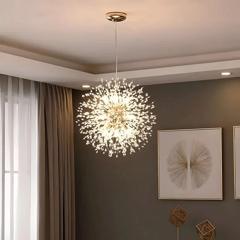Moderne Kristallen Paardenbloem Kroonluchter Met G9 LED En Luxe Metaal Afwerking | Sansoti