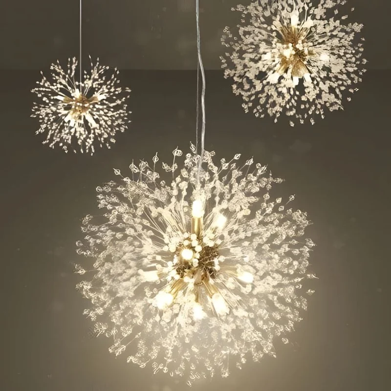 Moderne Kristallen Paardenbloem Kroonluchter Met G9 LED En Luxe Metaal Afwerking | Sansoti