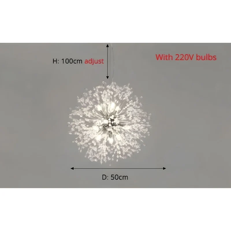 Moderne Kristallen Paardenbloem Kroonluchter Met G9 LED En Luxe Metaal Afwerking | Sansoti