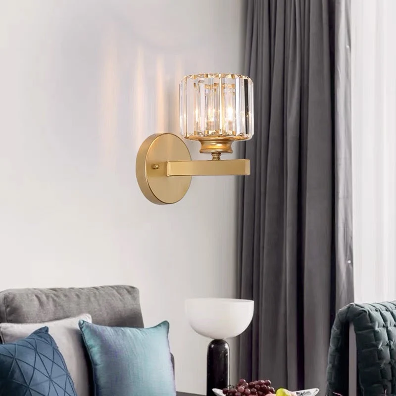 Wandlamp Glas Metaal Zwart 24cm Wandverlichting Woonkamer Slaapkamer Moderne Wandlamp Transparante Kap Accentverlichting | Sansoti