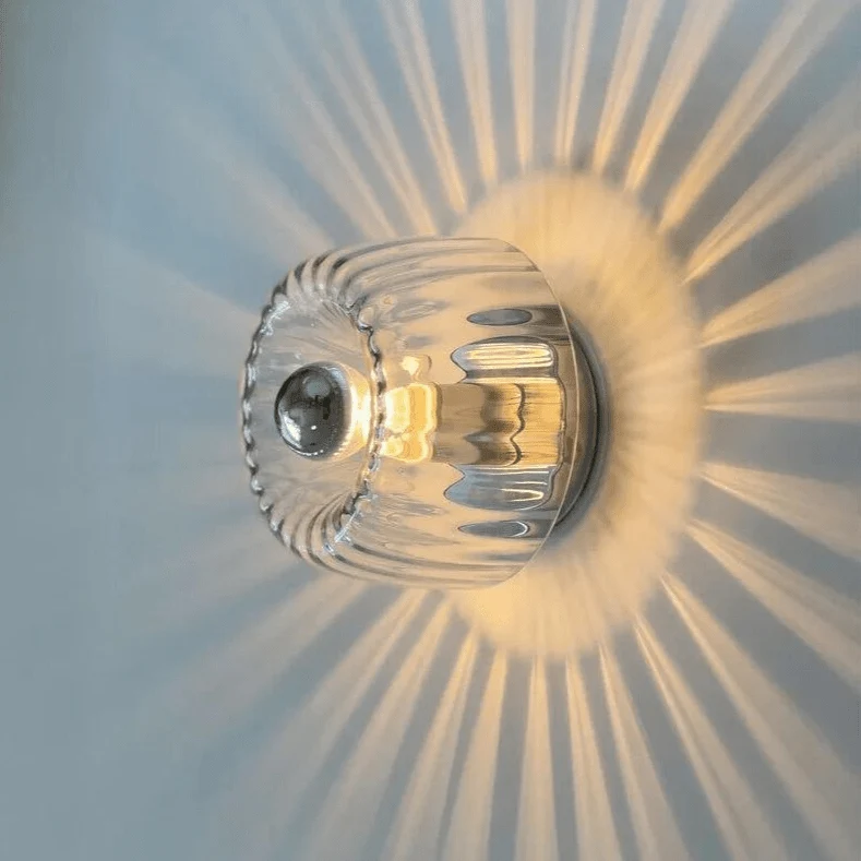 Wandlamp Glas E14 Metaal Transparant Hal Slaapkamer Bauhaus Wandverlichting Retro Design | Sansoti
