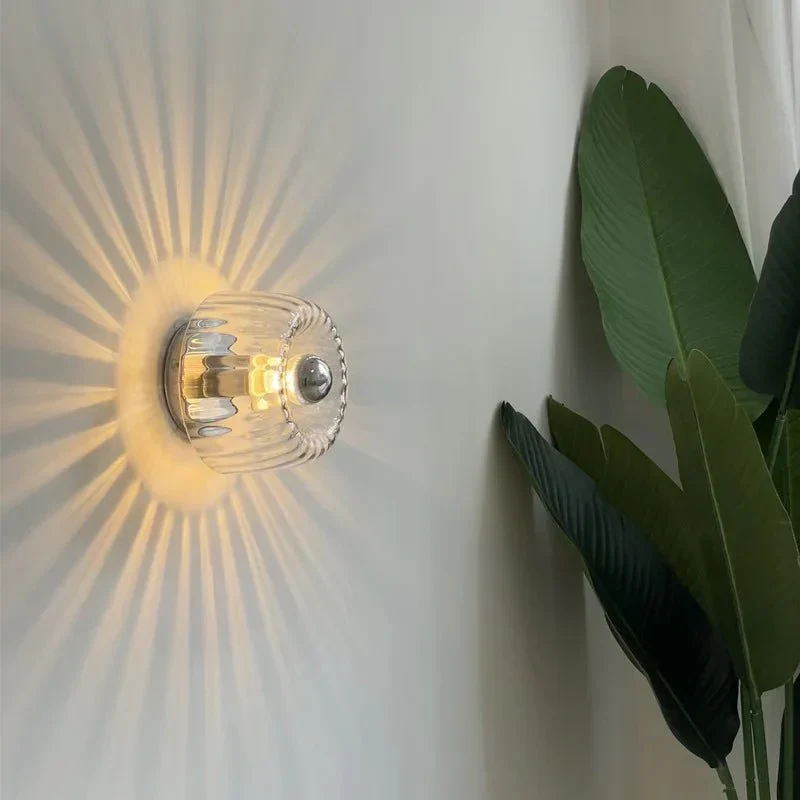 Wandlamp Glas E14 Metaal Transparant Hal Slaapkamer Bauhaus Wandverlichting Retro Design | Sansoti