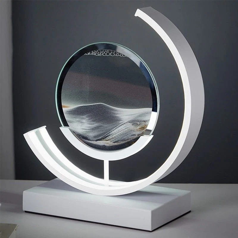 LED tafellamp acryl draaibaar zandlandschap zwart woonkamer slaapkamer sfeerlamp nachtlamp decoratieve lamp | Sansoti
