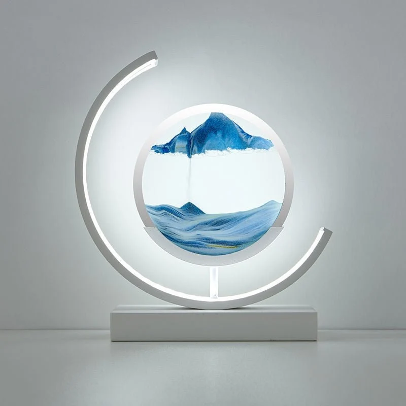 LED tafellamp acryl draaibaar zandlandschap zwart woonkamer slaapkamer sfeerlamp nachtlamp decoratieve lamp | Sansoti