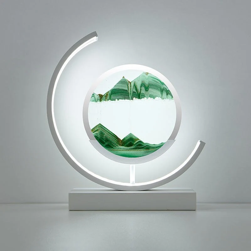 LED tafellamp acryl draaibaar zandlandschap zwart woonkamer slaapkamer sfeerlamp nachtlamp decoratieve lamp | Sansoti