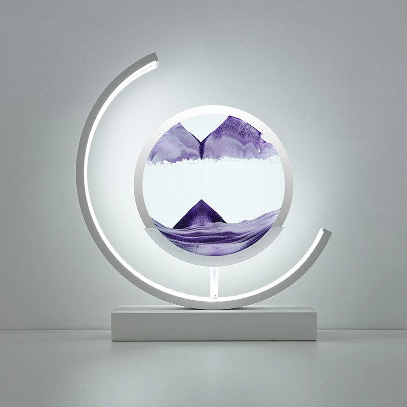 LED tafellamp acryl draaibaar zandlandschap zwart woonkamer slaapkamer sfeerlamp nachtlamp decoratieve lamp | Sansoti