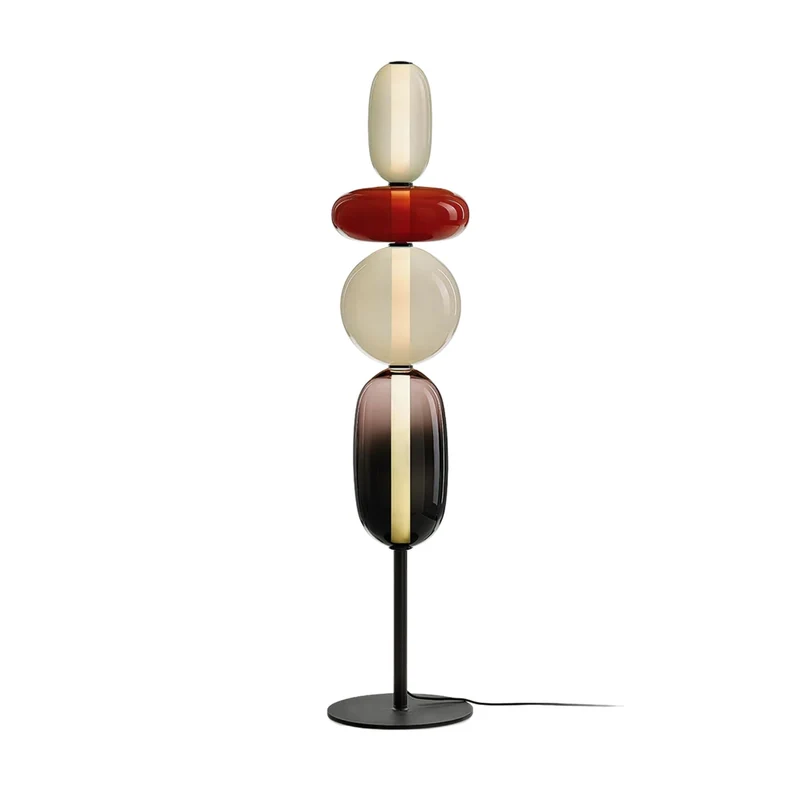 Vloerlamp Glas LED 130 of 160 cm Rood Wit Zwart Woonkamer Design Staande Lamp Lichtobject Interieur | Sansoti