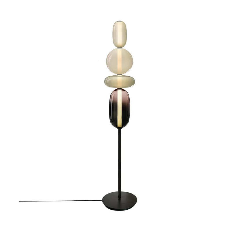 Vloerlamp Glas LED 130 of 160 cm Rood Wit Zwart Woonkamer Design Staande Lamp Lichtobject Interieur | Sansoti