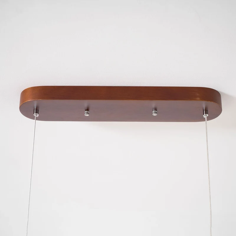 LED Hanglamp Hout Lineair Warm Licht Eettafel Kookeiland Minimalistisch Japandi Design Verstelbaar Snoer Balklamp | Sansoti