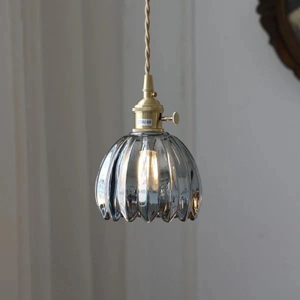 Hanglamp Glas E27 Amber Tulpvorm Retro Eettafel Woonkamer Hal Vintage Glazen Hanglamp Sfeerverlichting | Sansoti
