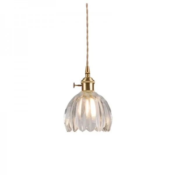 Hanglamp Glas E27 Amber Tulpvorm Retro Eettafel Woonkamer Hal Vintage Glazen Hanglamp Sfeerverlichting | Sansoti